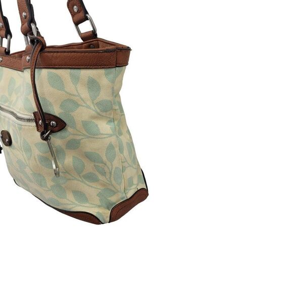 Born Concepts b.o.c. Vegan Pastel Yellow Canvas Bucket Bag Pistachio Leaf Boho - Picture 7 of 14